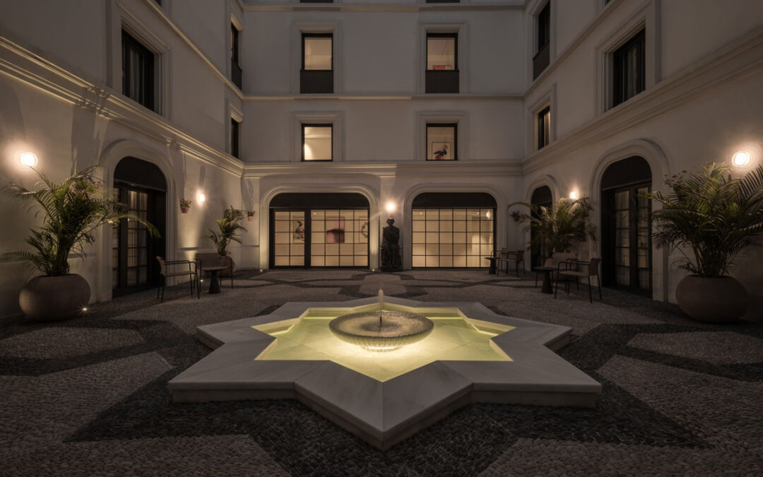 Hotel Becquer, Sevilla, iluminación lineal, Lluria